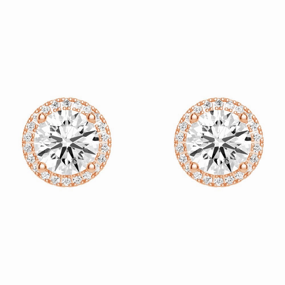 Beautiful Accessory 2.2 ctw Round Moissanite Pav?? Halo Stud Earrings