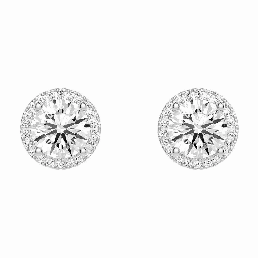 2.2 ctw Round Moissanite Pav?? Halo Stud Earrings Retro Embellishment Radiant Feature