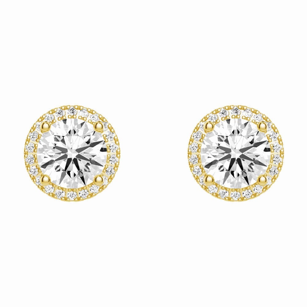 Social Trinket 2.2 ctw Round Moissanite Pav?? Halo Stud Earrings