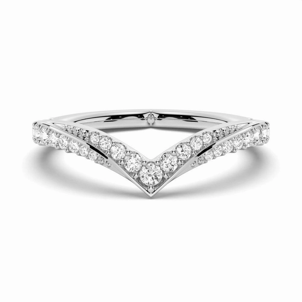 Cold resistant Low-Cost Work Classic Curved V Moissanite Wedding Band
