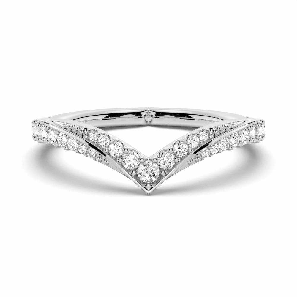 Classic Contour Luxury Purchase Classic Curved V Moissanite Wedding Band
