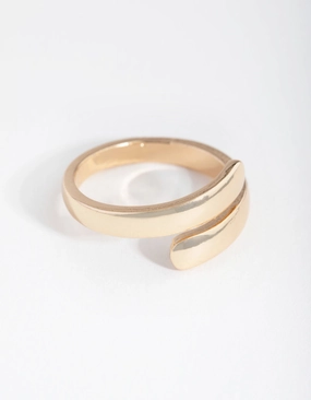 Gold Smooth Wrap Ring Daily Texture