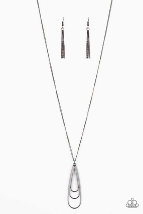 Casual Style Event Jewelry Paparazzi Accessories ?The Big Three - Black Necklace? Flat Rate Ship $4.50?