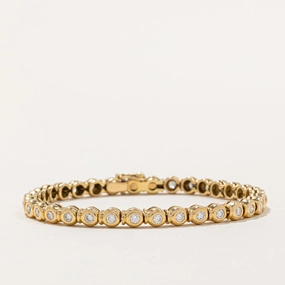 Bezel Set Diamond Bracelet | 1.08ctw | 7" | Minimal Highlight Stylish Appeal