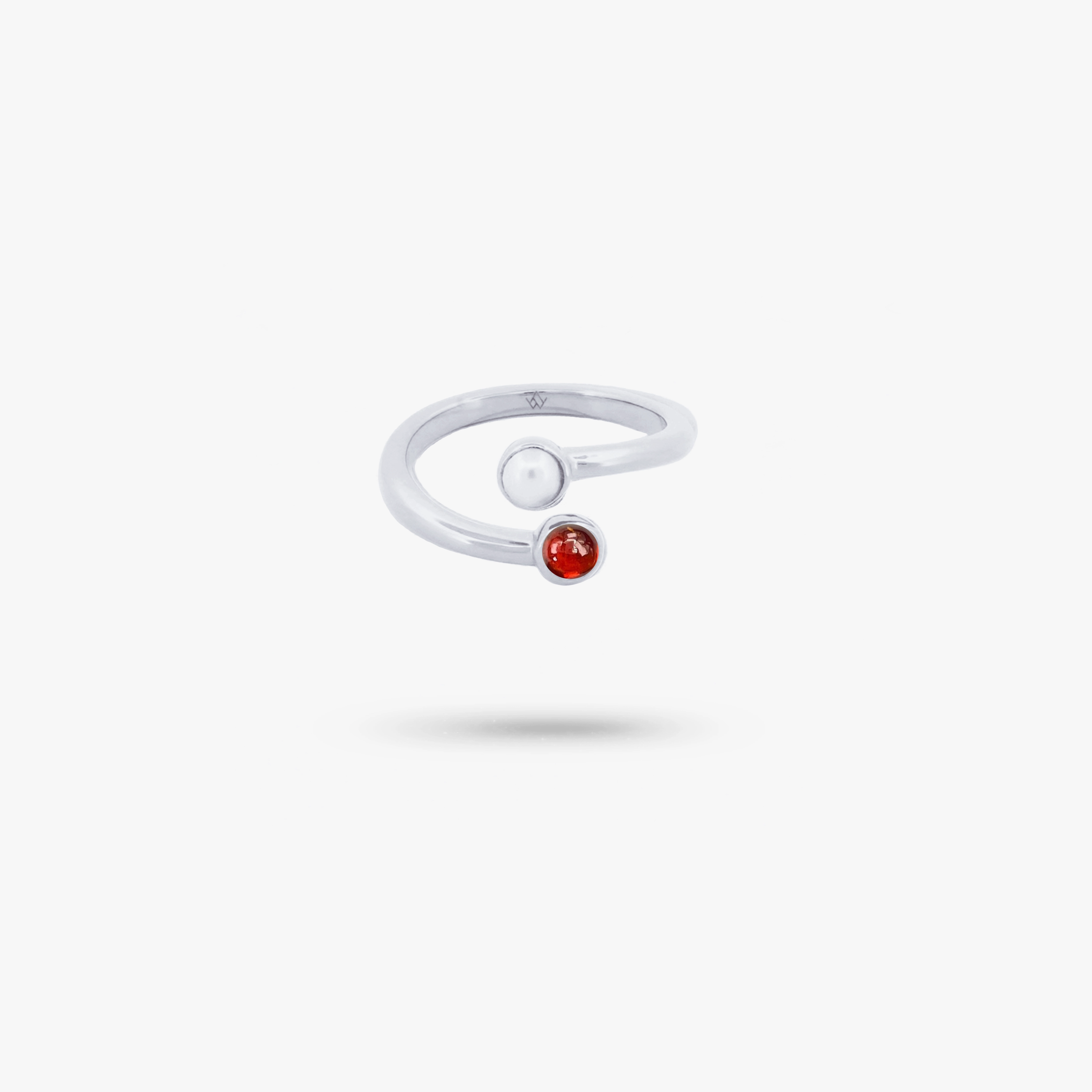 Elegant Touch Pieces Amare Wear Dual Garnet with Freshwater Pearl Coil Ring