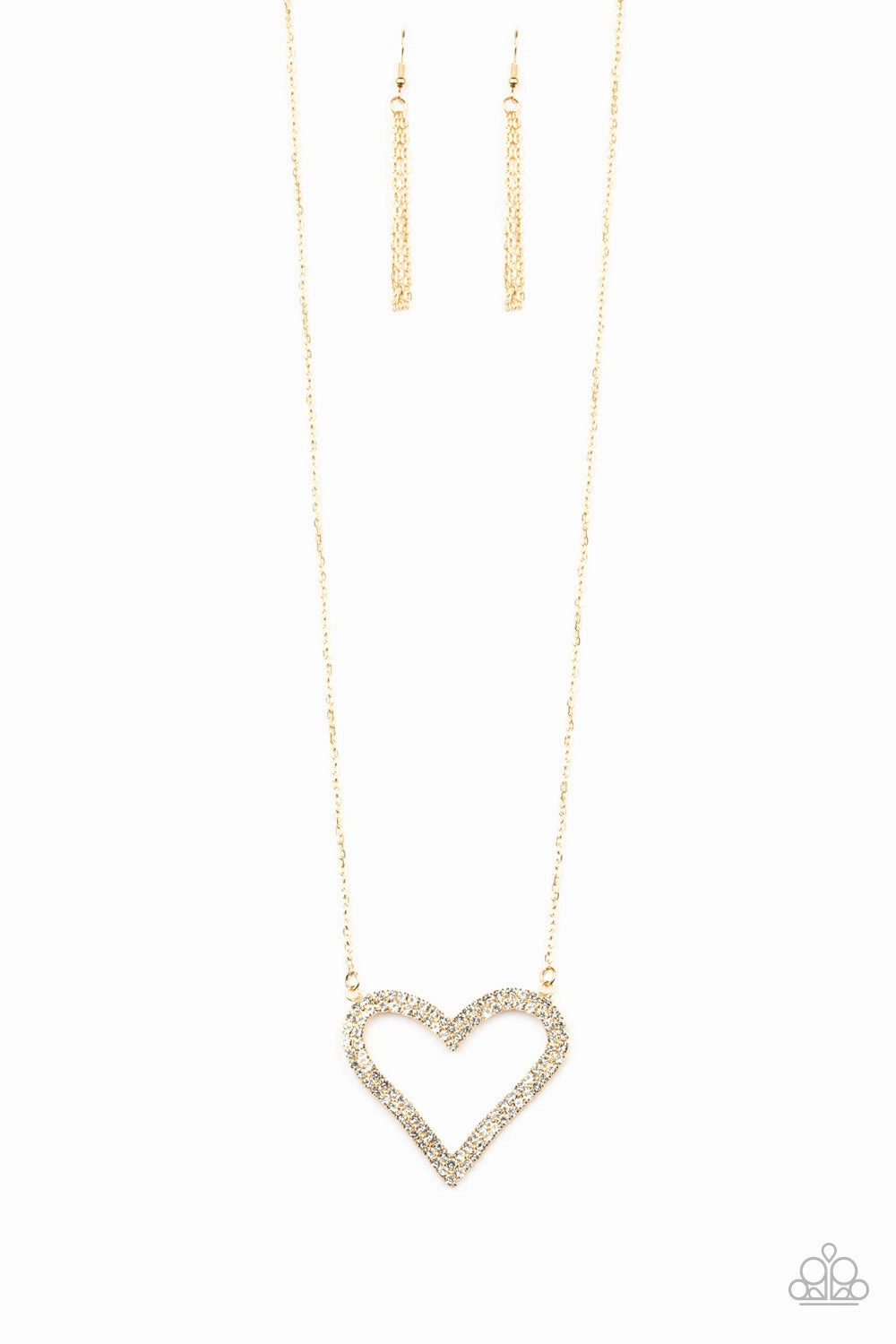 Paparazzi Accessories ? Pull Some HEART-strings - Gold Necklace?Flat Rate Ship $4.50? Friendship Present Premium Piece