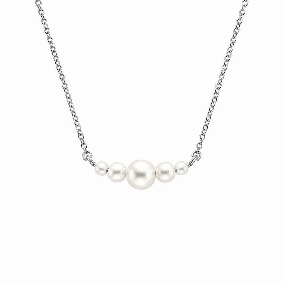 Timeless Trend Vintage Detail Graduated Five Freshwater Cultured Pearls Necklace