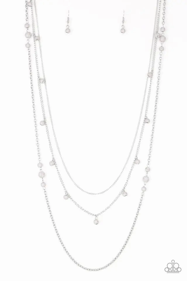 Paparazzi Accessories ?Laying The Groundwork - Silver Necklace?Flat Rate Ship $4.50? Glamorous Mood Young adult