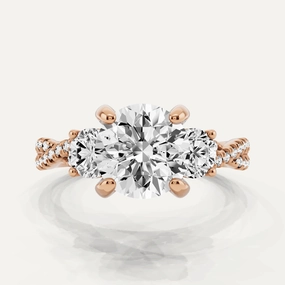 2 1/6 ctw Round Diamond Hidden Halo Twist Engagement Ring True Accent