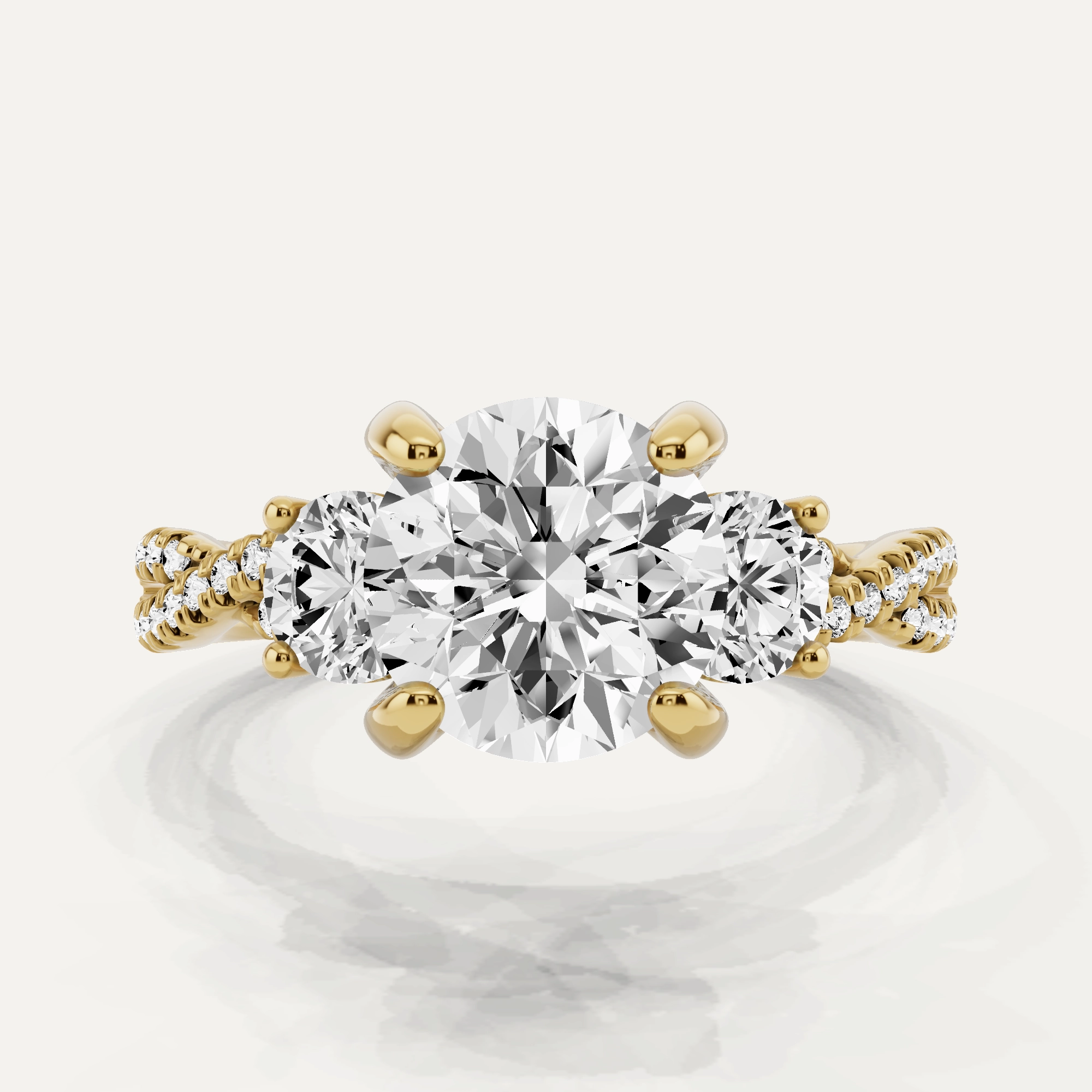 2 1/6 ctw Round Diamond Hidden Halo Twist Engagement Ring Quick Style