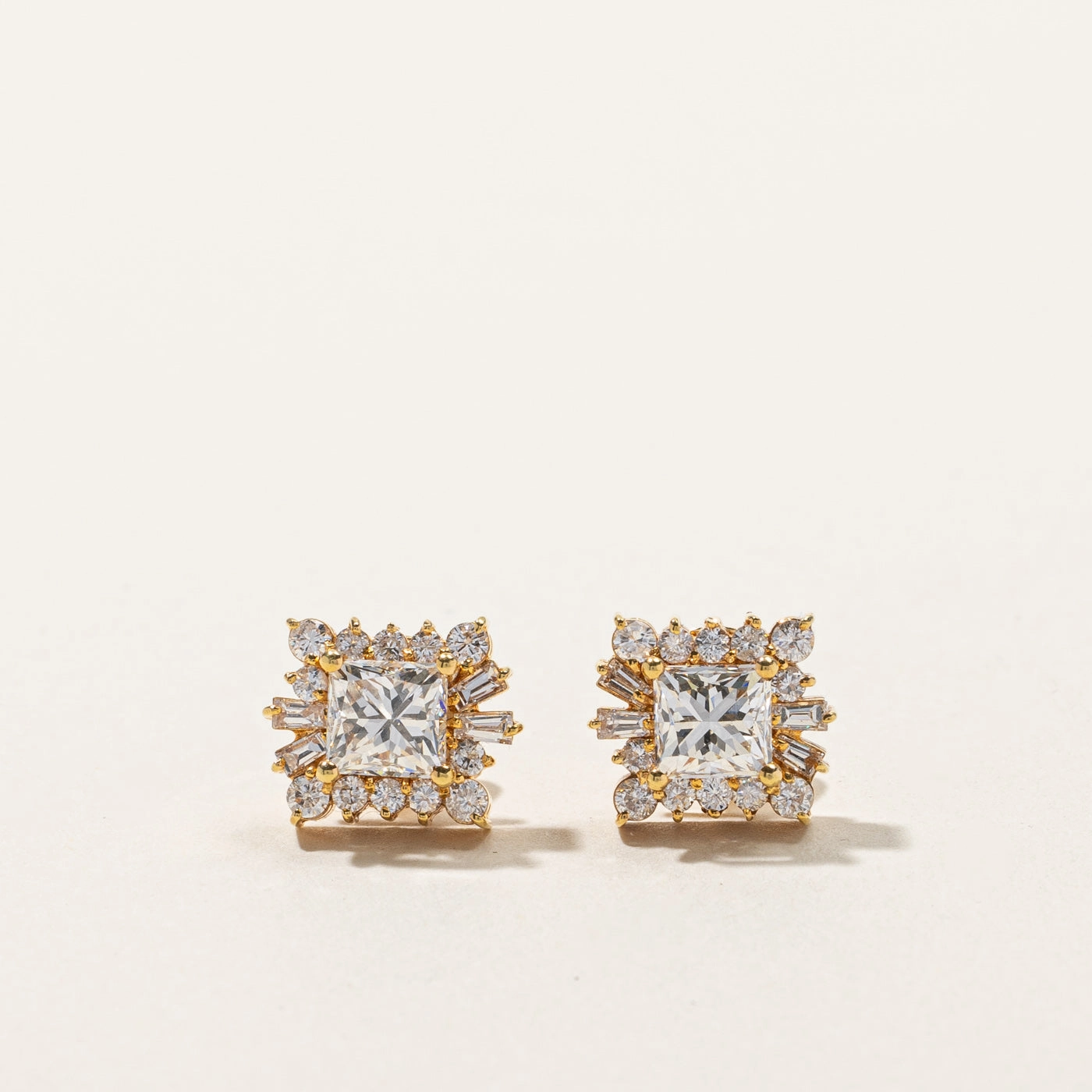 Cluster Set Diamond Stud Earrings | 2.44ctw | Romantic Feature Fresh Feature
