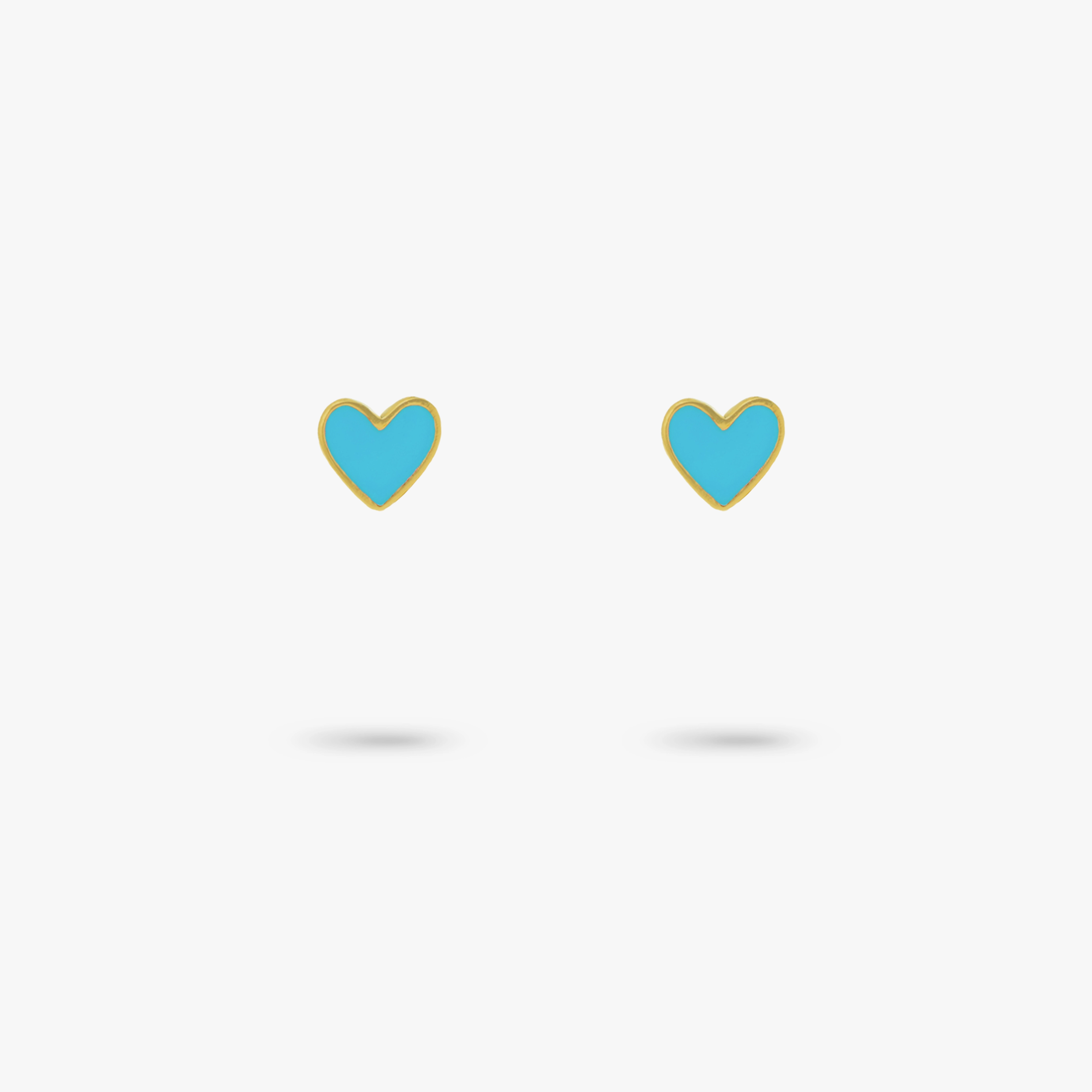 Handcrafted Feel Amare Wear Baby Blue Heart Enamel 24k Gold Vermeil Studs