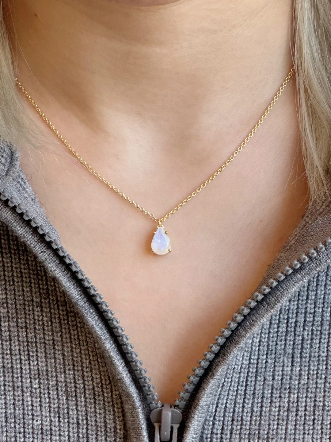 Amare Wear Celebration Collection - June Birthstone Necklace Moonstone Luxurious Touch