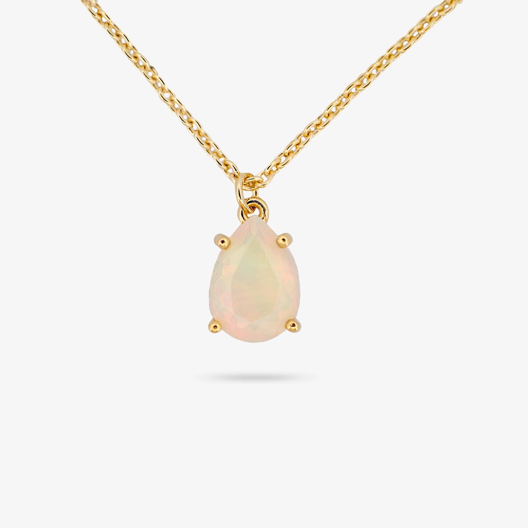 Amare Wear Celebration Collection - October Birthstone Necklace Opal Romantic Event Chic Finish