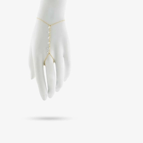 Timeless Pieces Amare Wear Delicate Hand Chain Bracelet with Crystal Drop