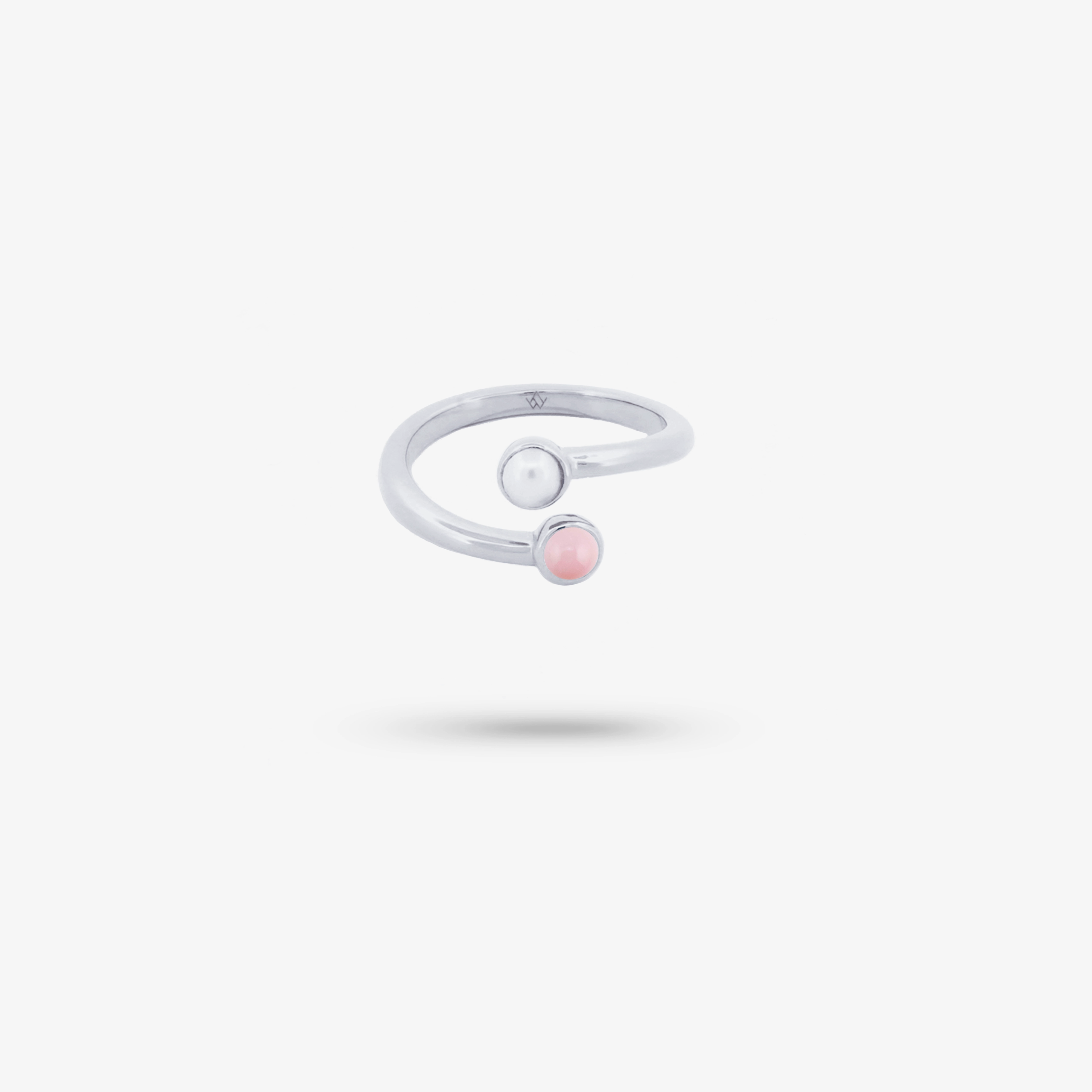 Trend Focus Amare Wear Dual Pink Opal with Freshwater Pearl Coil Ring