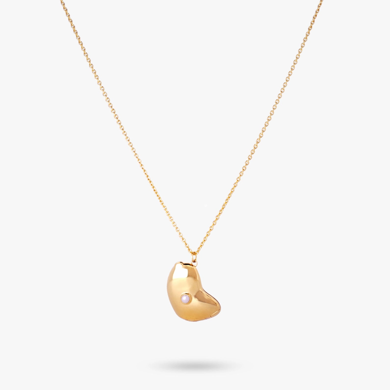 Amare Wear Freshwater Pearl & Garnet Locket Necklace Formal Outfit Day Vibe