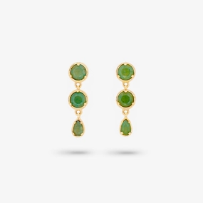 Beach Item Amare Wear Gold Vermeil Green Aventurine Mini Dangle Earrings