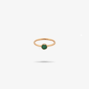 Delicate Article Amare Wear Green Aventurine Solitaire Ring- May Birthstone