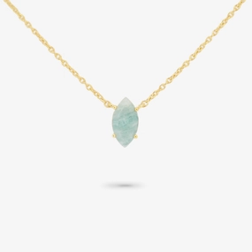 Amare Wear March Marquise Birthstone Necklace Aquamarine Wedding Ensemble