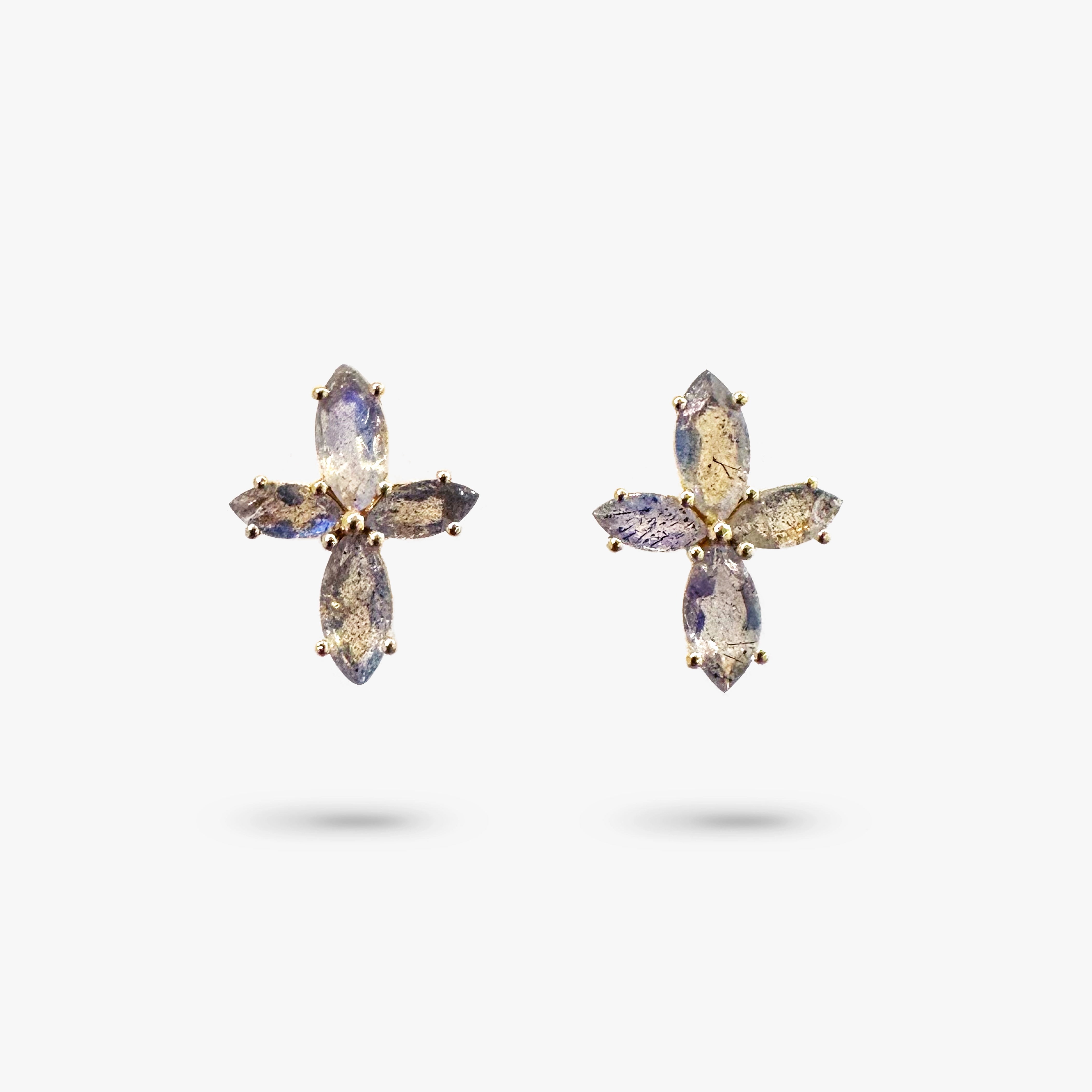 Durable Decor Amare Wear Marquise Flower Labradorite Earring Studs