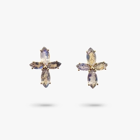Durable Decor Amare Wear Marquise Flower Labradorite Earring Studs