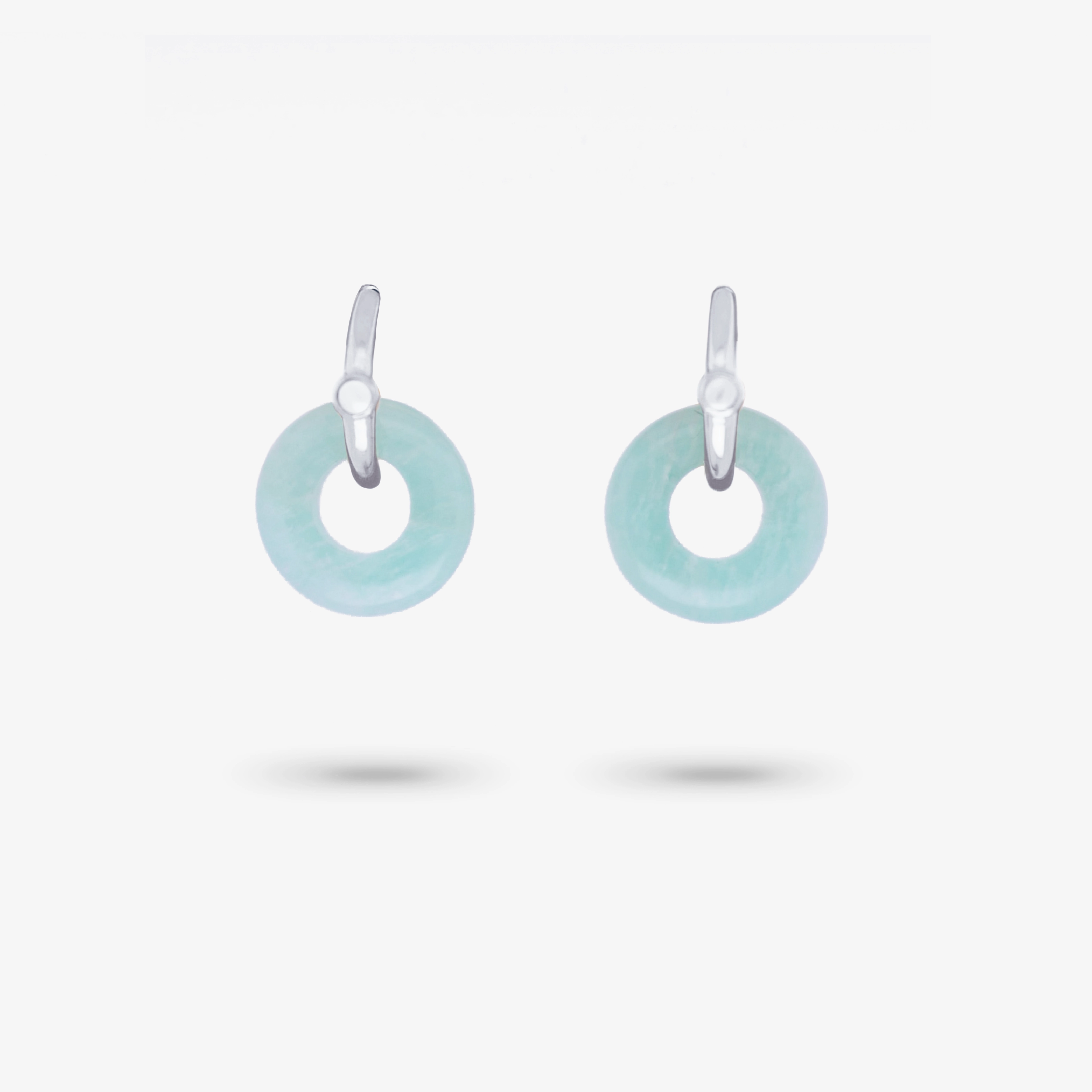 Splendid Jewelry Amare Wear Oriental Inspired Freshwater Pearl Hoops and Amazonite Earrings