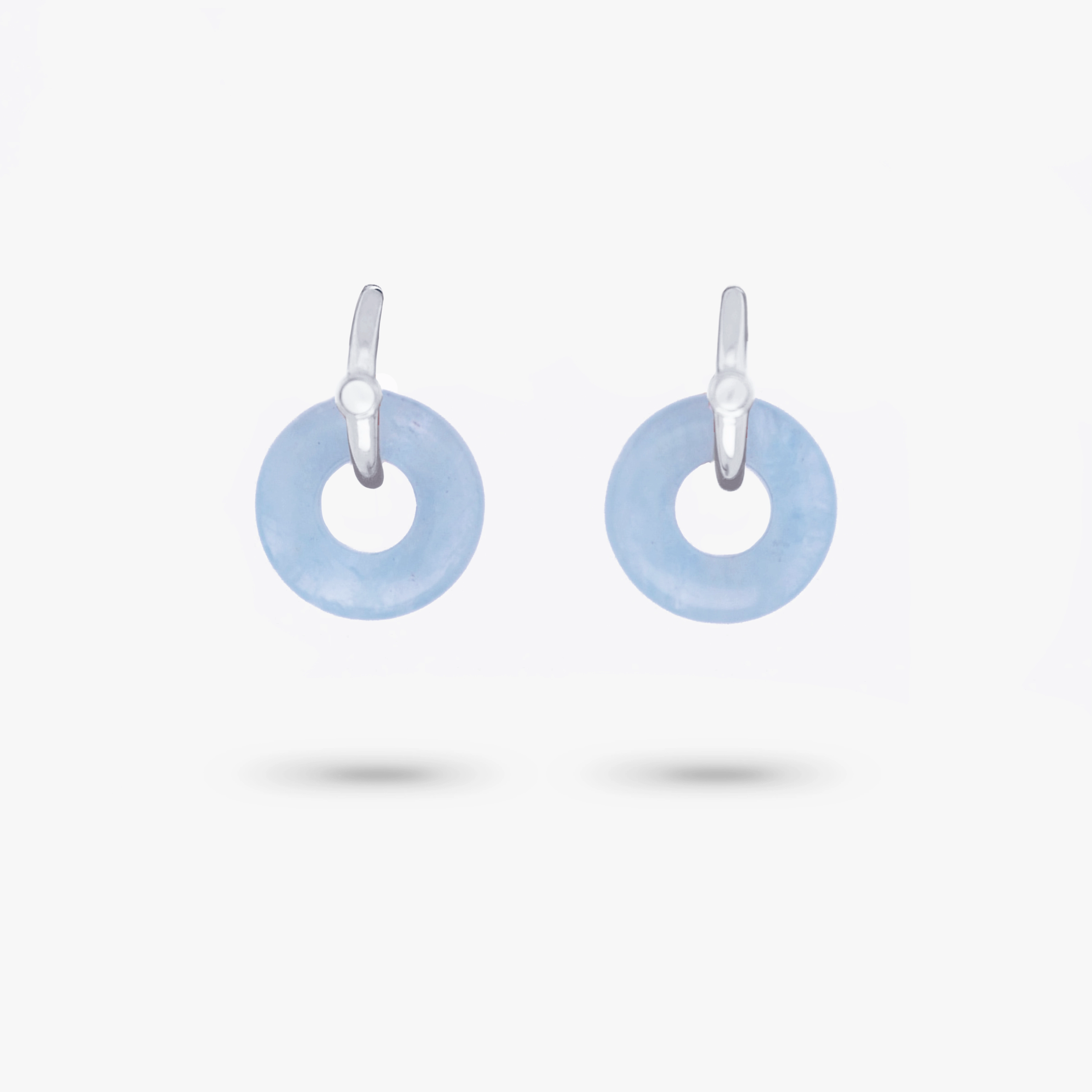 Elegant Item Amare Wear Oriental Inspired Freshwater Pearl Hoops and Aquamarine Earrings