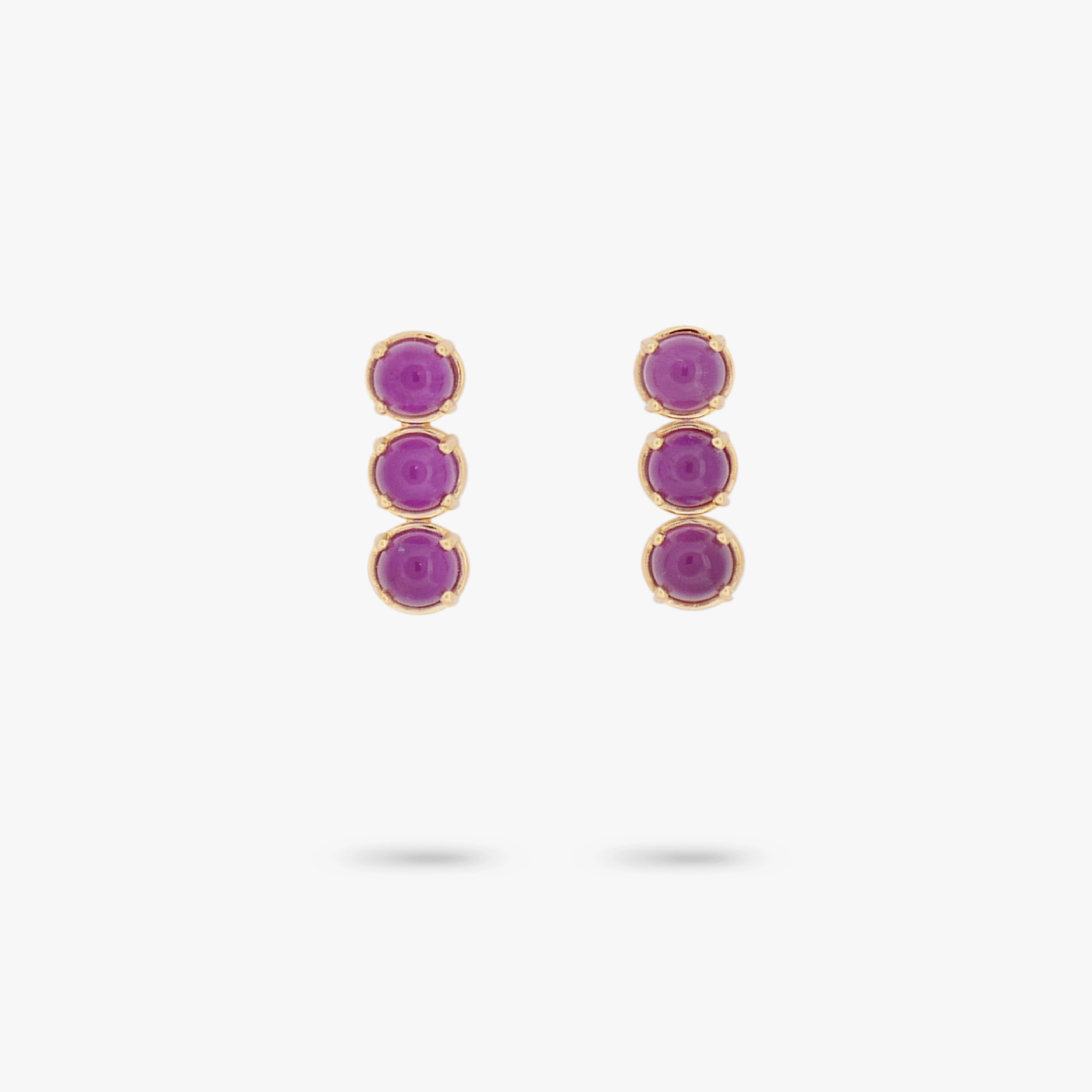 Amare Wear Petite Amethyst Triple Dangle Earring Gala Look Chic Shape