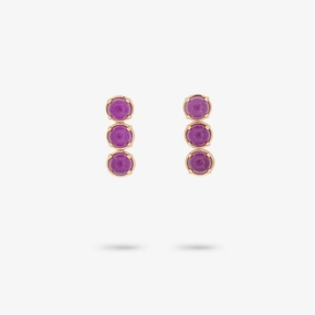 Sturdy Must-Have Amare Wear Petite Amethyst Triple Dangle Earring