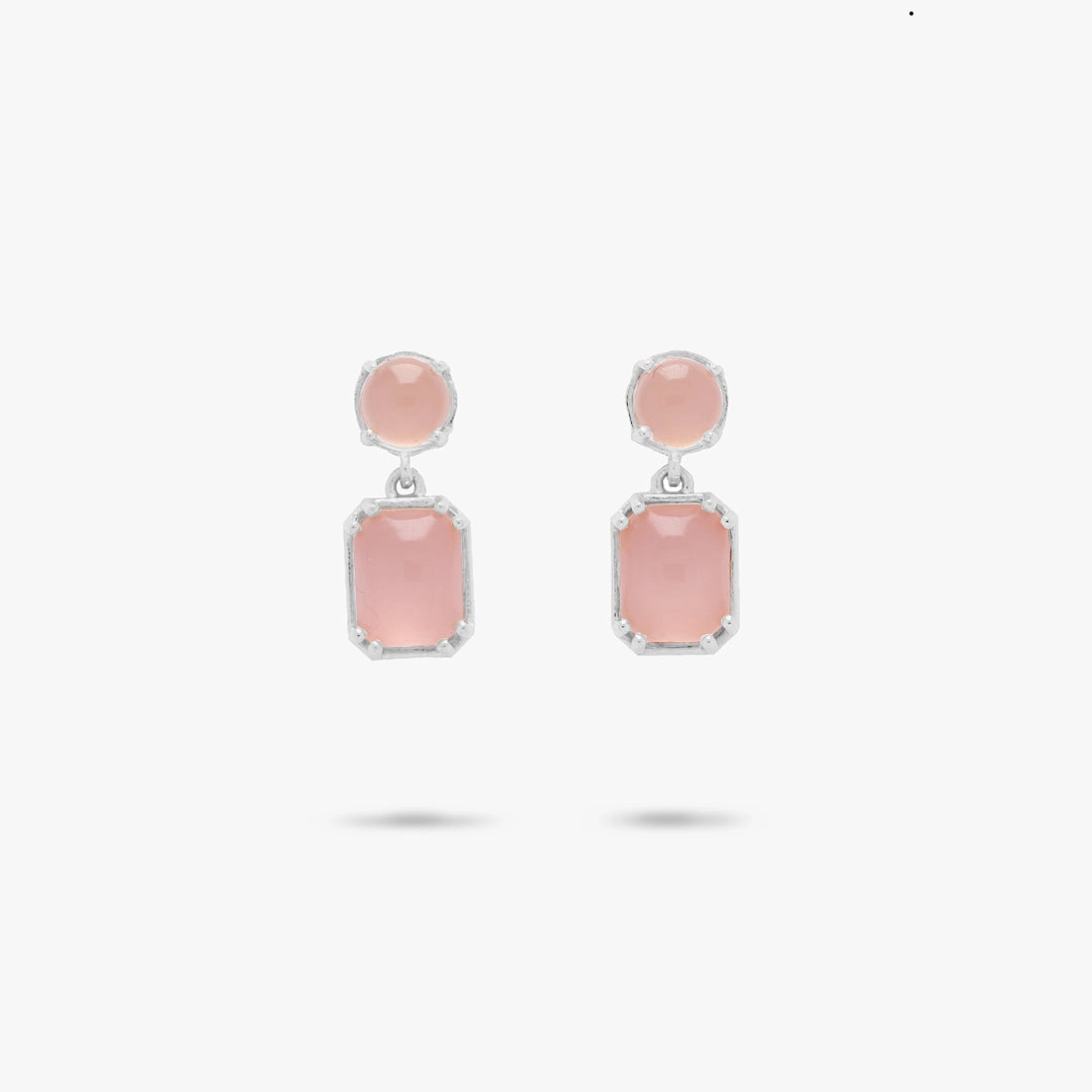 Evening Accent Classic Touch Amare Wear Petite Pink Chalcedony Dangle Earrings