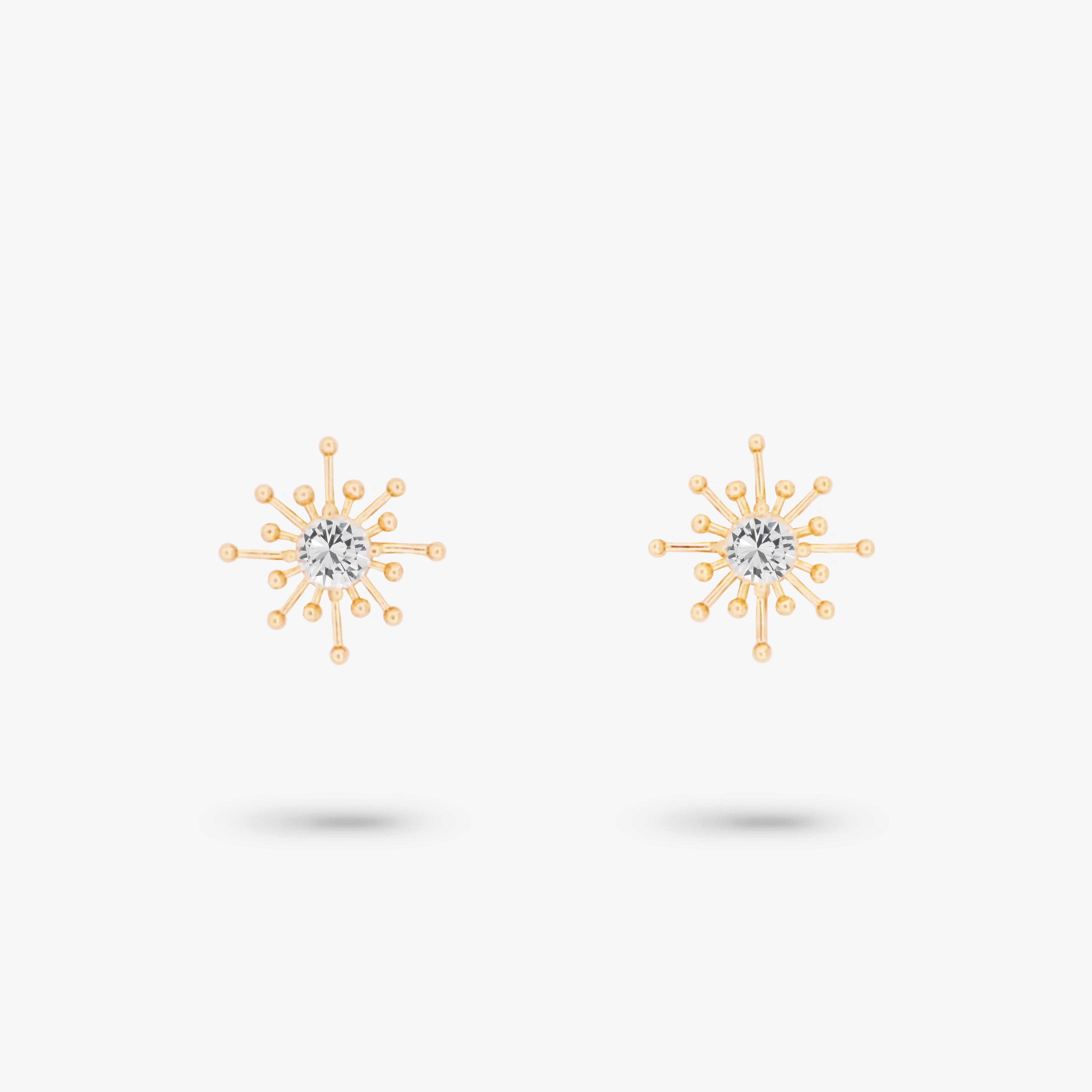 Amare Wear White Topaz Starburst Stud Earring Glow Detail