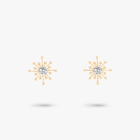 Amare Wear White Topaz Starburst Stud Earring Dainty Embellishment Sophisticated Essential