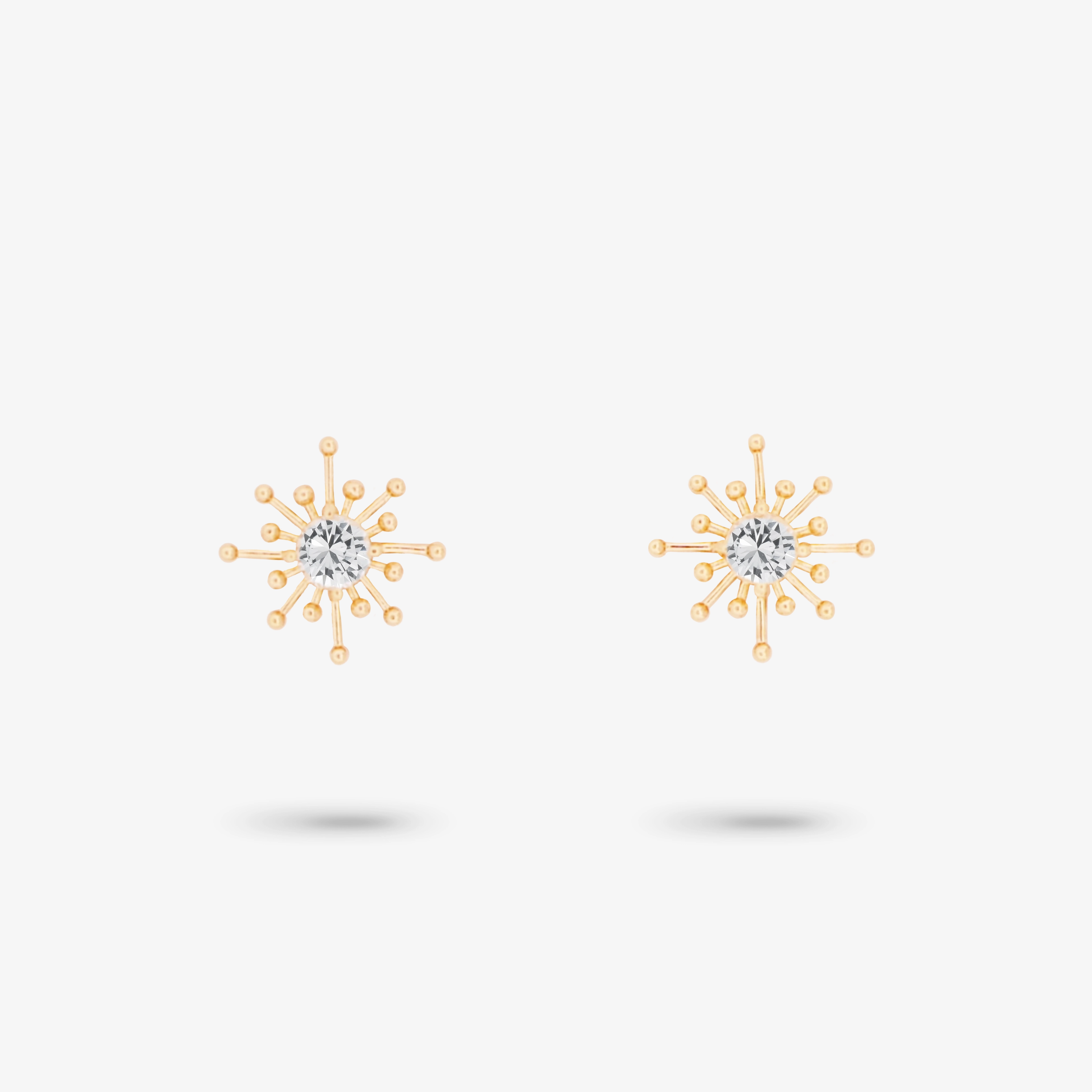 Amare Wear White Topaz Starburst Stud Earring Dainty Embellishment Sophisticated Essential