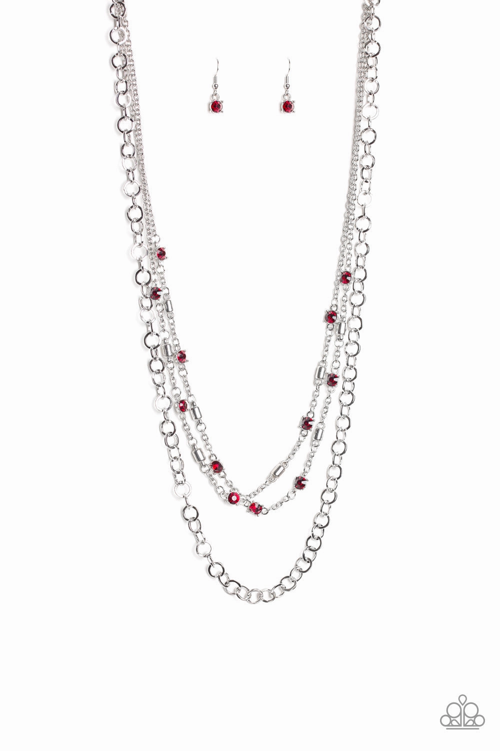 Gorgeous Item Glam Girl Paparazzi Accessories ? Metro Mixer - Red Necklace?Flat Rate Ship $4.50?