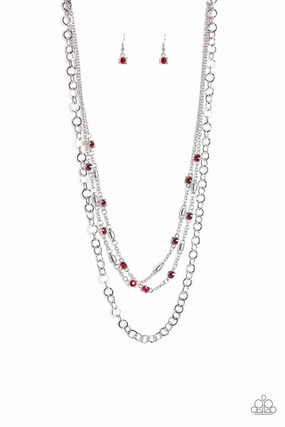 Gorgeous Item Glam Girl Paparazzi Accessories ? Metro Mixer - Red Necklace?Flat Rate Ship $4.50?