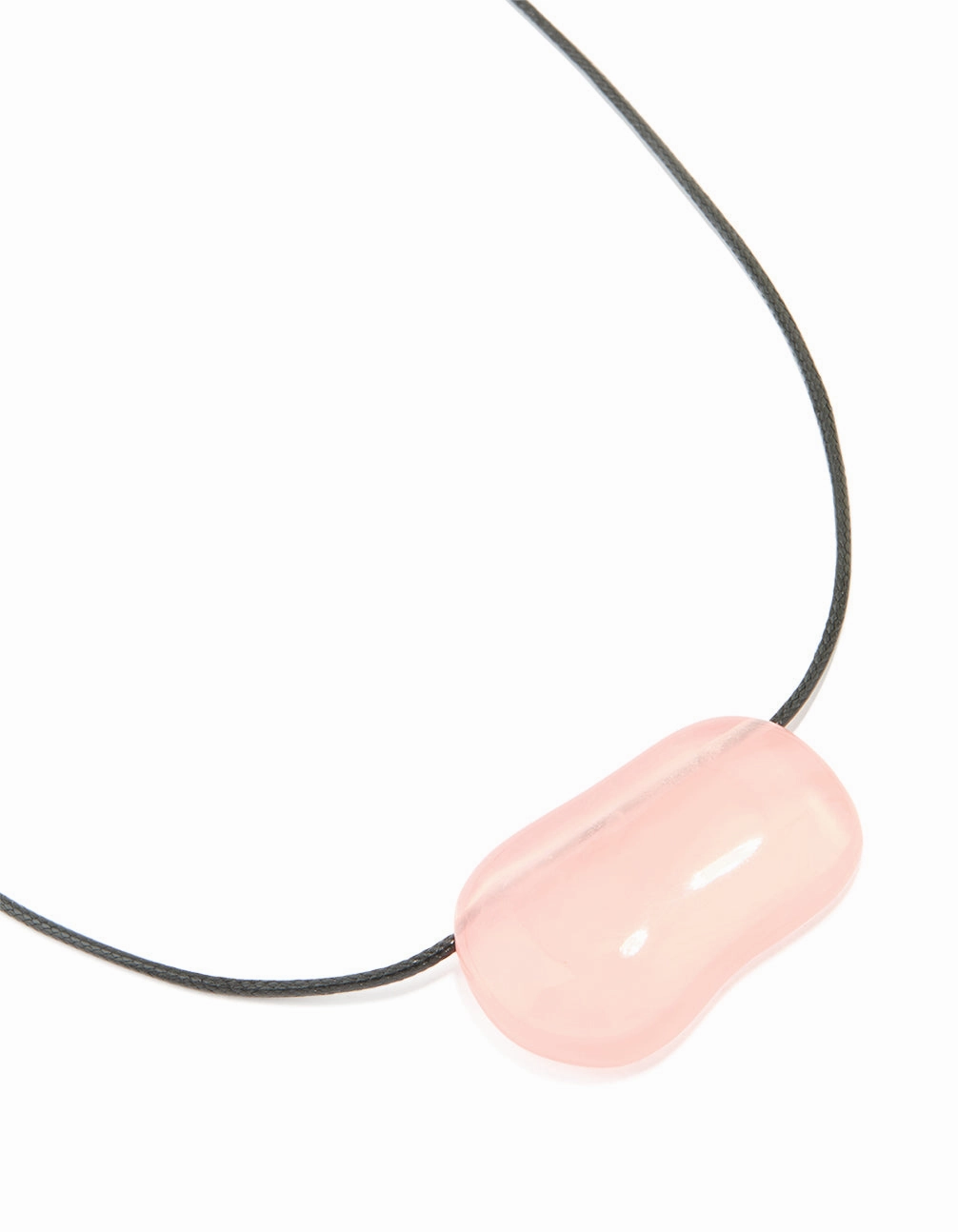 Pink Acrylic Pebble Large Cord Pendant Necklace Frequently Used Item Urban Flair
