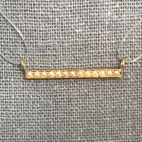 Antique Pearl Bar Pendant. 14K Yellow Gold. June Birthstone. Upcycled Pendant. Circa 1920s. Shiny Treasures