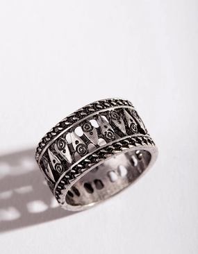 Premium Finish Antique Silver Boho Band Ring
