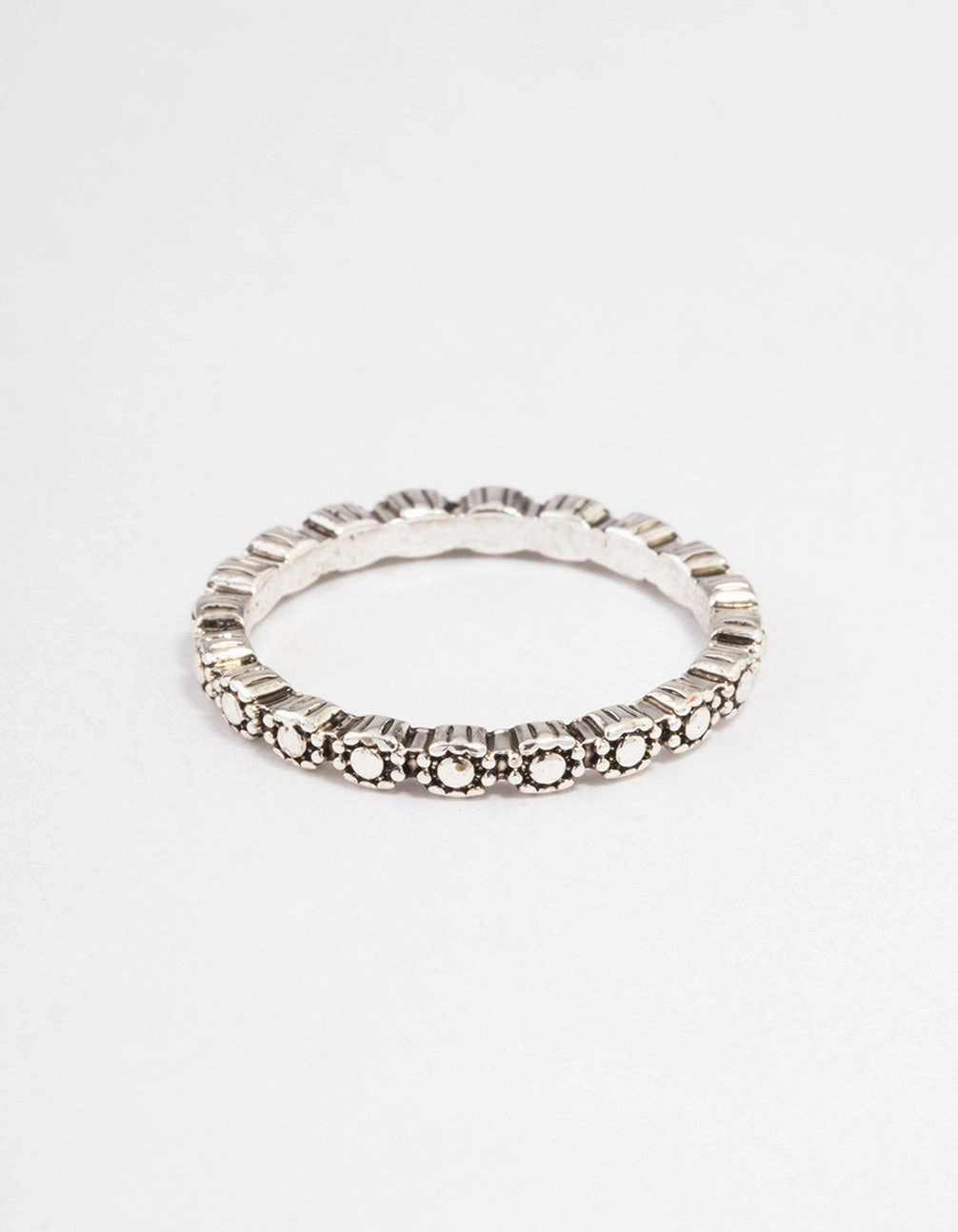 Antique Silver Tiny Flower Ring Evergreen style Size inclusive