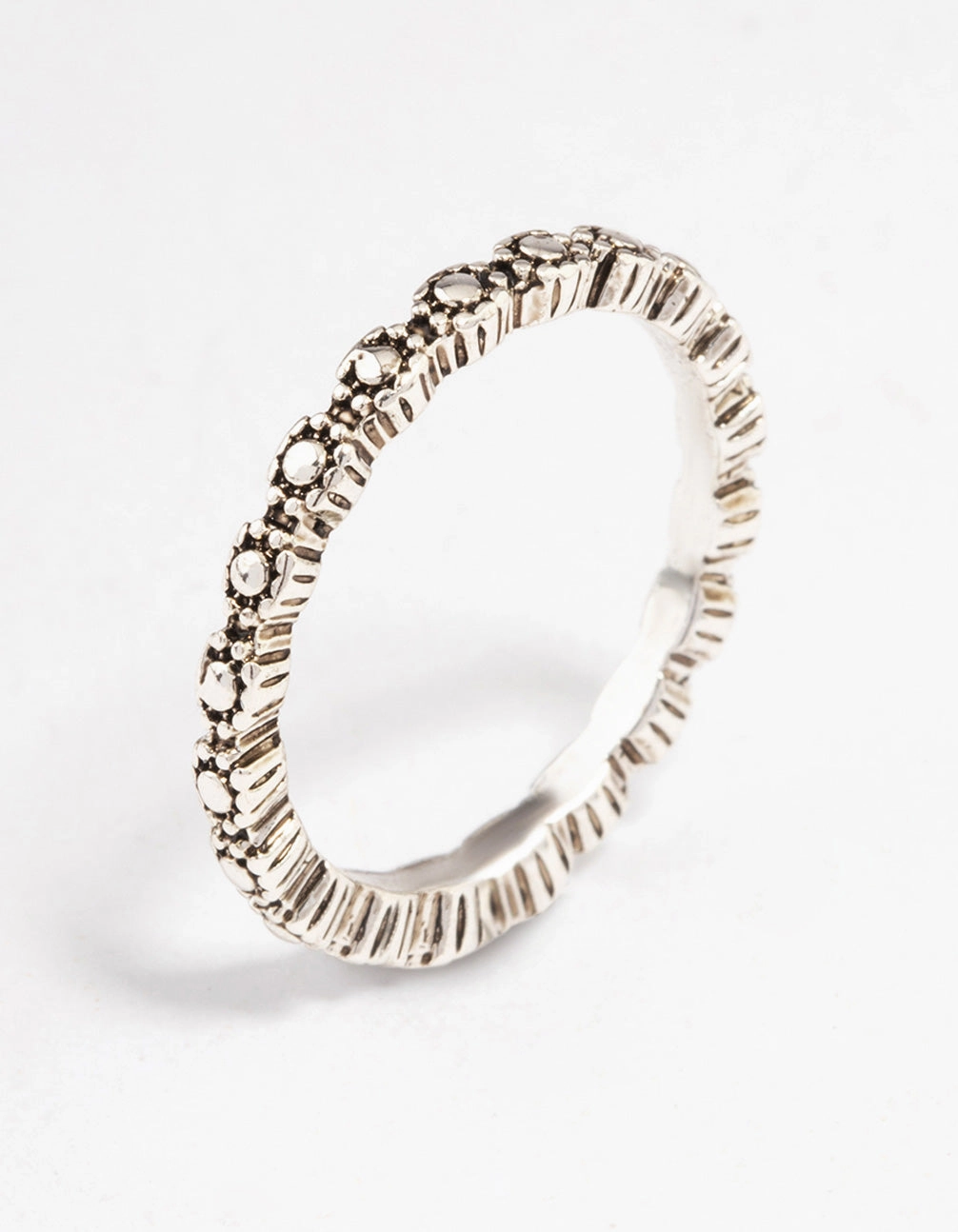 Personal Adornment Antique Silver Tiny Flower Ring