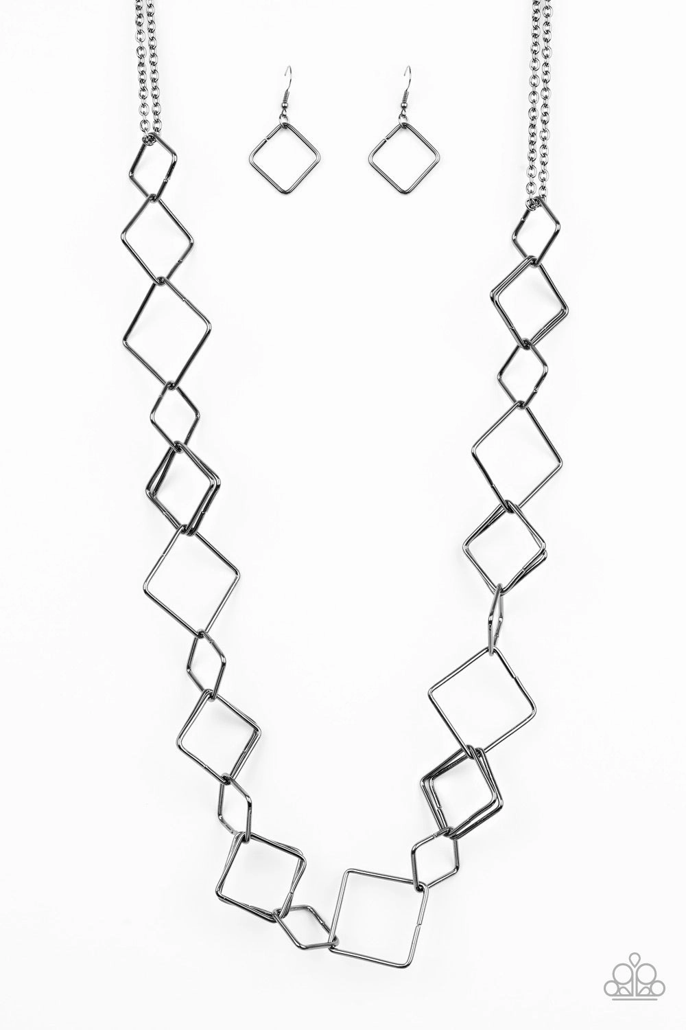 Enhancing Item Classic Highlight Paparazzi Accessories ? Backed Into A Corner - Black Necklace?Flat Rate Ship $4.50?