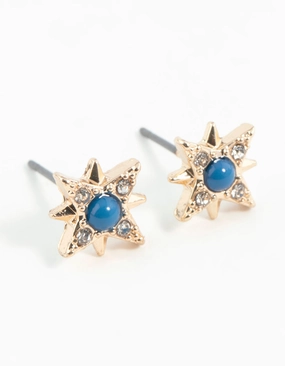 Polished Adornment Gold Star Stud Earrings