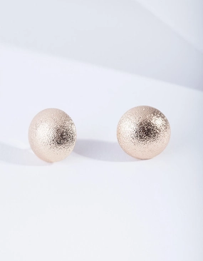 Sturdy Piece Gold Sparkle Button Earrings