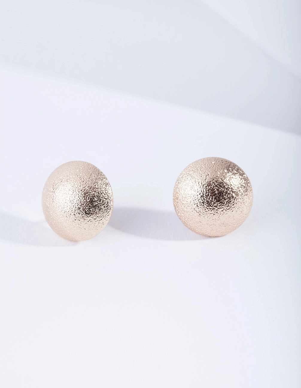 Sturdy Piece Gold Sparkle Button Earrings