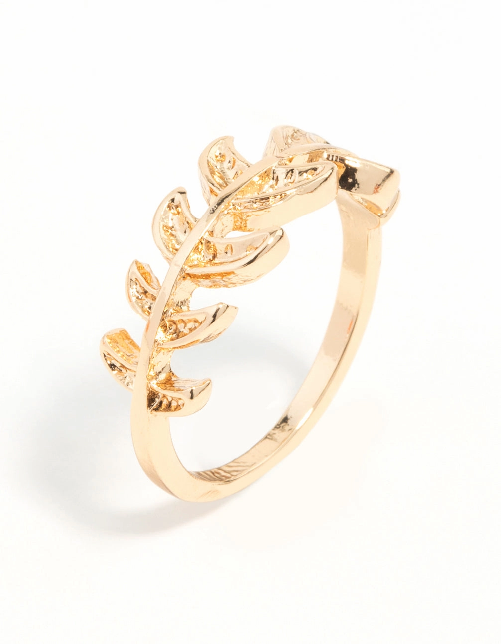 One size fits all Stylish Pick Gold Leaf Band Ring