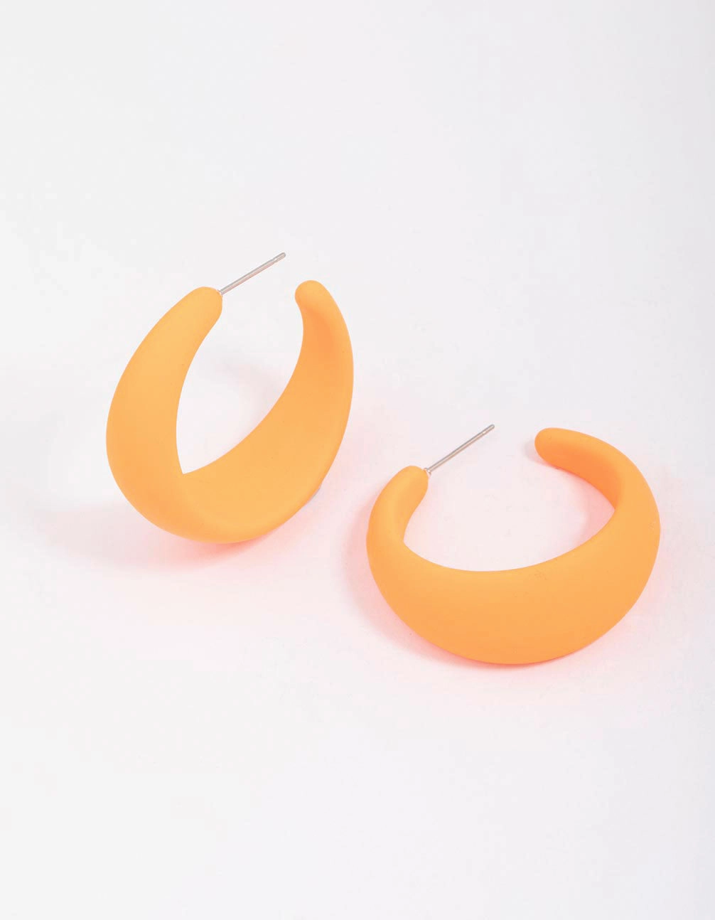 Yellow Rubber Wide Hoop Earrings Refined Choice Winter Adornment