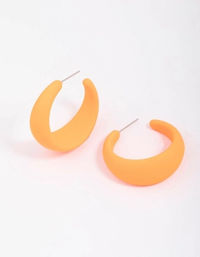 Yellow Rubber Wide Hoop Earrings Refined Choice Winter Adornment