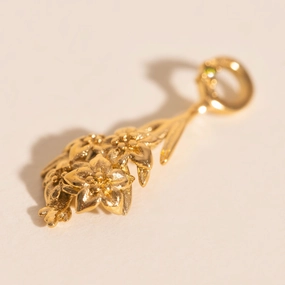 Luxury Glow Elegant Look August Gladiolus Birth Flower Necklace Charm