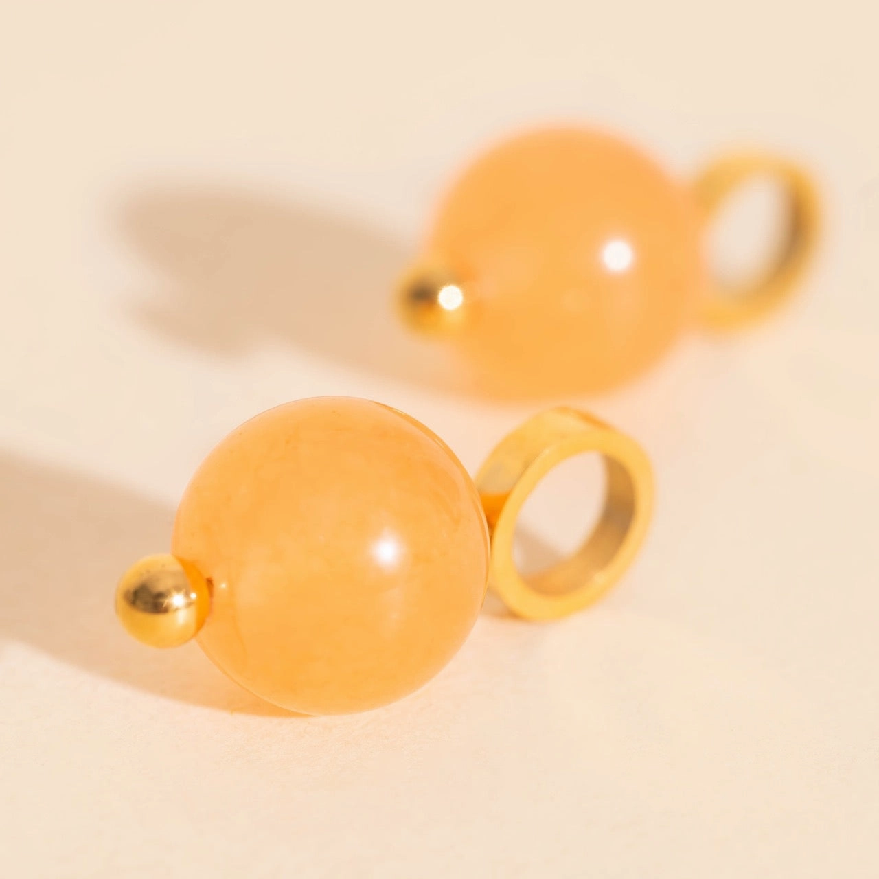 Aura Huggie Hoop Charms Refined Finish